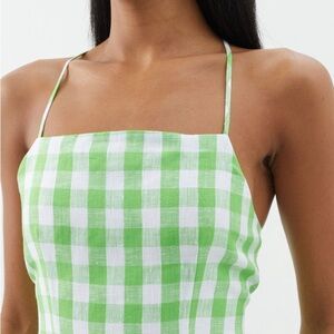 MARA HOFFMAN

Carrie Square-Neck Gingham Hemp Top